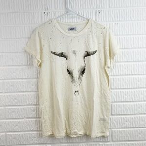 LAUREN MOSHI vintage faded bull distressed t-shirt M